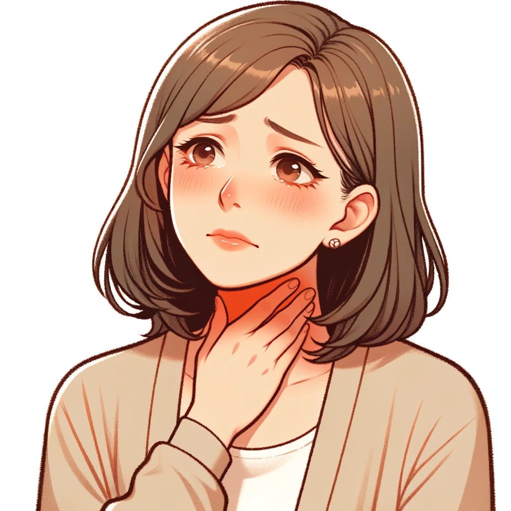 喉が痛い女性